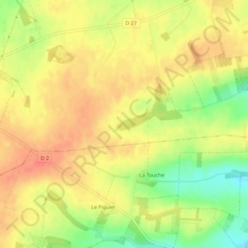 Le Buisson Long topographic map, elevation, terrain