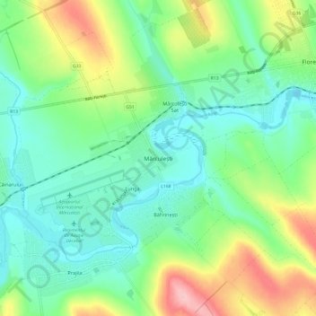 Mărculești topographic map, elevation, terrain