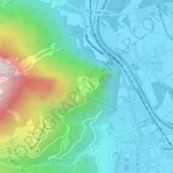 Chavalon topographic map, elevation, terrain