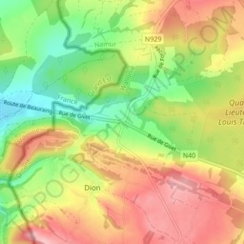 Petit Caporal topographic map, elevation, terrain
