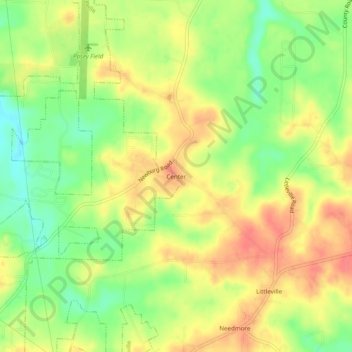 Center topographic map, elevation, terrain