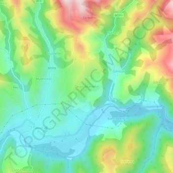 Dealu Muntelui topographic map, elevation, terrain