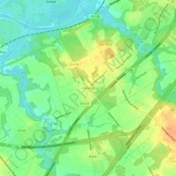Hedding topographic map, elevation, terrain