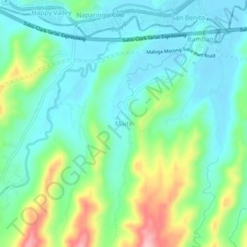 Maite topographic map, elevation, terrain