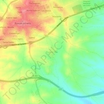 Fuente Pila topographic map, elevation, terrain