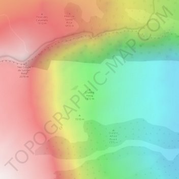 Cratère Haug topographic map, elevation, terrain