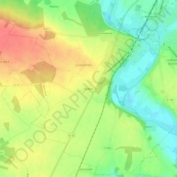 Guibert topographic map, elevation, terrain