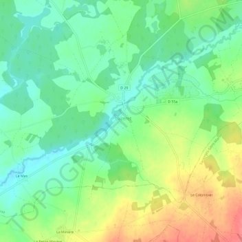 La Rue Aubret topographic map, elevation, terrain