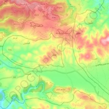 Ya'bad topographic map, elevation, terrain