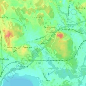 Mom topographic map, elevation, terrain