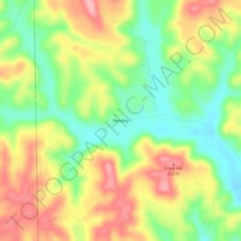 Pendley topographic map, elevation, terrain