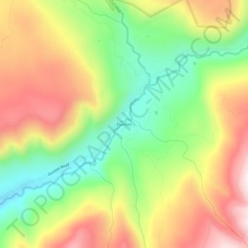 Dunton topographic map, elevation, terrain