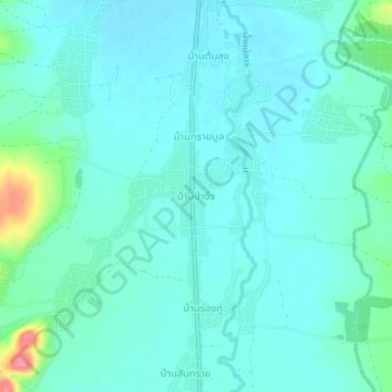Ban Pa Ngio topographic map, elevation, terrain