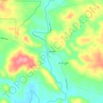 East Mill topographic map, elevation, terrain