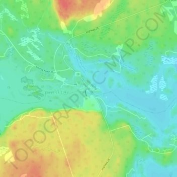 Burleigh Falls topographic map, elevation, terrain