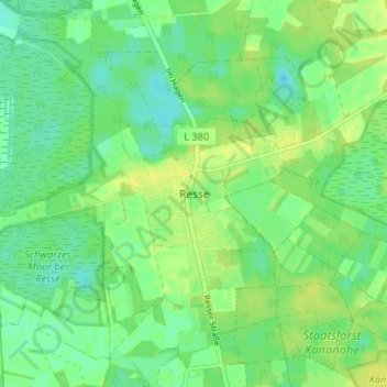 Resse topographic map, elevation, terrain