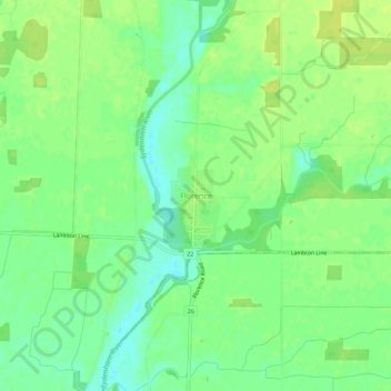 Florence topographic map, elevation, terrain
