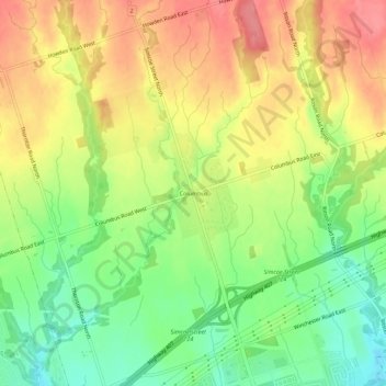Columbus topographic map, elevation, terrain