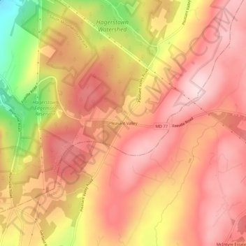 Pleasant Valley topographic map, elevation, terrain