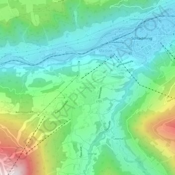 Rohrmoos topographic map, elevation, terrain