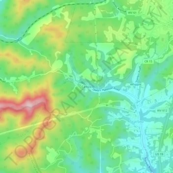 Carlisle topographic map, elevation, terrain