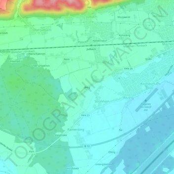 Berg topographic map, elevation, terrain