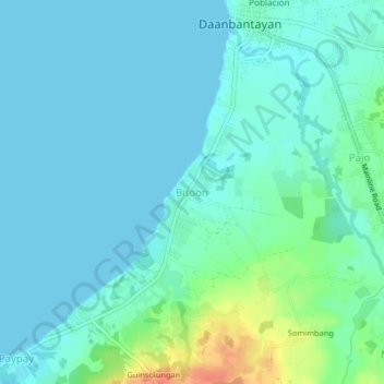 Bitoon topographic map, elevation, terrain