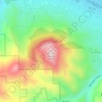 Mount Helena topographic map, elevation, terrain