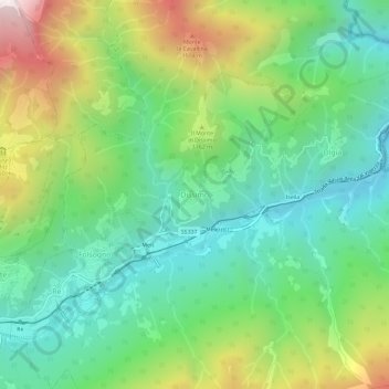 Dissimo topographic map, elevation, terrain