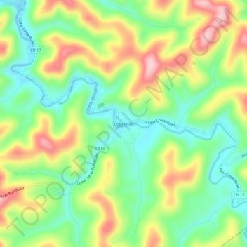 Cedarville topographic map, elevation, terrain