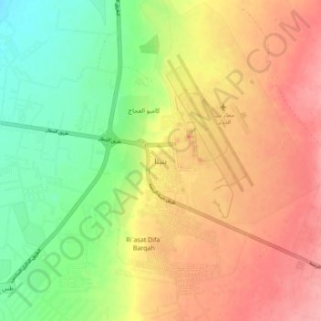 Benina topographic map, elevation, terrain