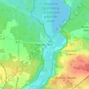 Bühlow topographic map, elevation, terrain