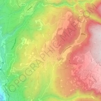 Coredo topographic map, elevation, terrain