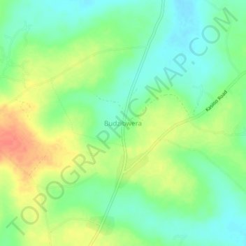Budzibwera topographic map, elevation, terrain
