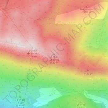 Le Haut Cheiron topographic map, elevation, terrain