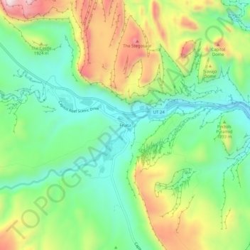 Fruita topographic map, elevation, terrain