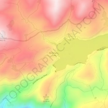 Huntington Lake topographic map, elevation, terrain