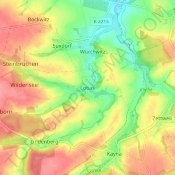 Lobas topographic map, elevation, terrain