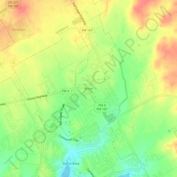 Acton topographic map, elevation, terrain