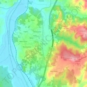 Ortigosa topographic map, elevation, terrain