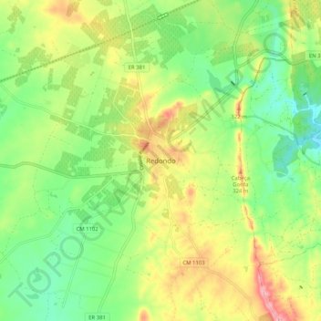 Redondo topographic map, elevation, terrain