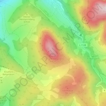 Großer Hermannsberg topographic map, elevation, terrain