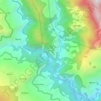 Ghatna topographic map, elevation, terrain