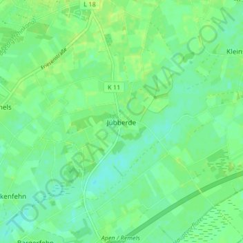 Jübberde topographic map, elevation, terrain