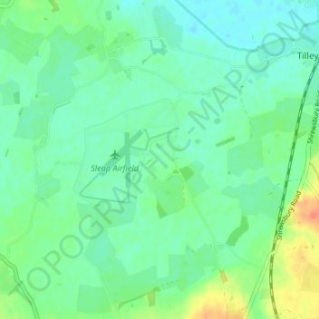 Sleap topographic map, elevation, terrain