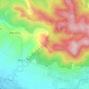 Shemesh Viewpoint topographic map, elevation, terrain