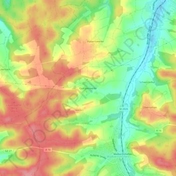 Gumpenweiler topographic map, elevation, terrain