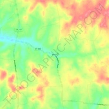 Etoile topographic map, elevation, terrain