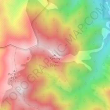 Ramsey Peak topographic map, elevation, terrain