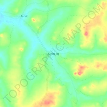 Sinin ko topographic map, elevation, terrain